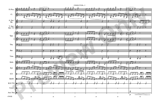 Shallow – Marching Band Conductor Score & Parts (Digital Download)