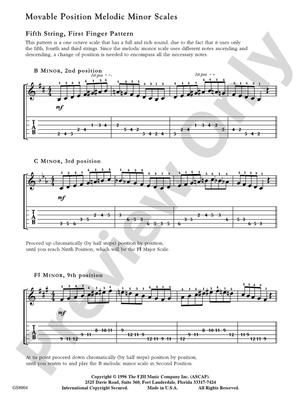 No. 4, Movable Position Minor Scales - Easy Guitar (Digital Download)