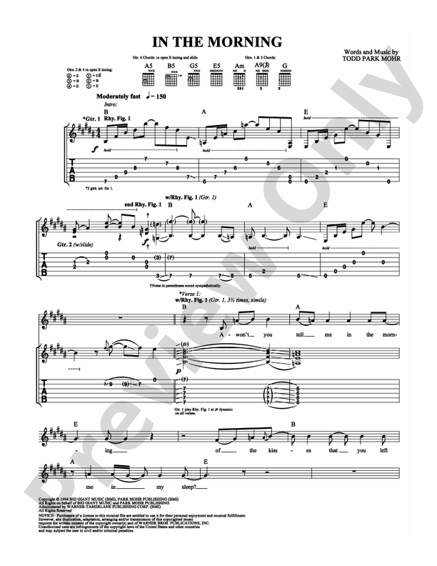 In the Morning - Guitar TAB (Digital Download)