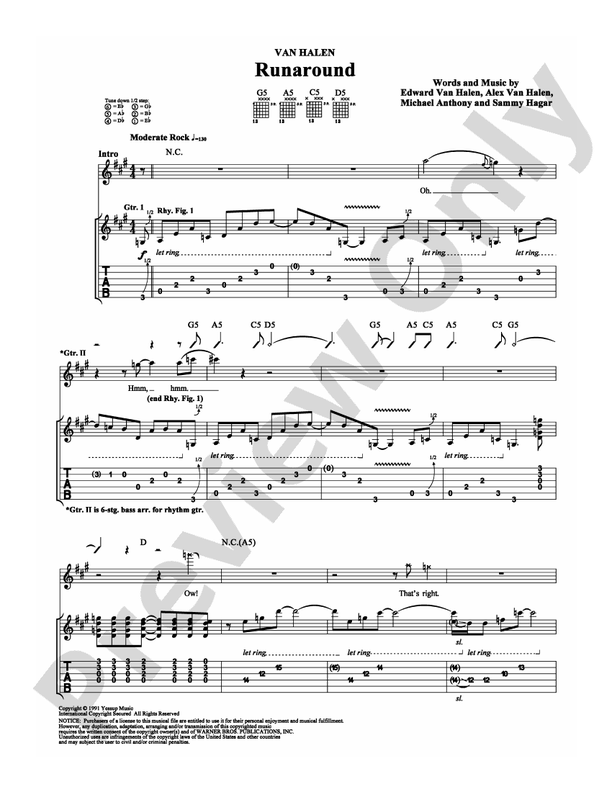 Runaround - Guitar TAB (Digital Download)