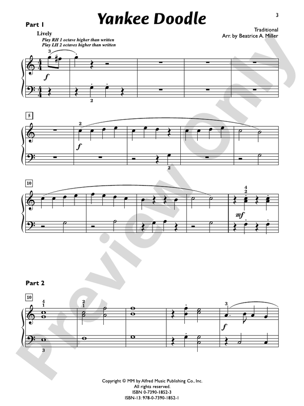 Yankee Doodle - 1 Piano, 6 Hands (Digital Download)