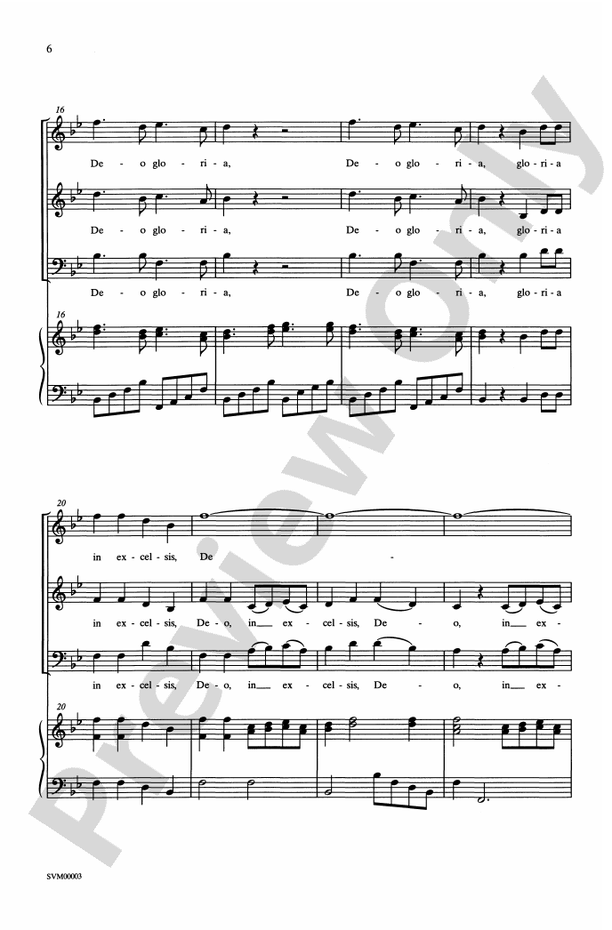 Gloria (from the Twelfth Mass) – SAB Choral Octavo (Digital Download)