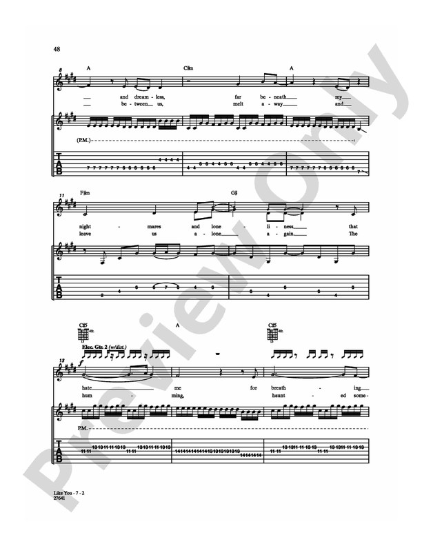 Like You - Guitar TAB (Digital Download)