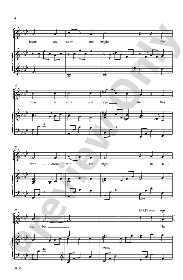 December Canon - 2 Part Treble Choral Octavo (Digital Download)