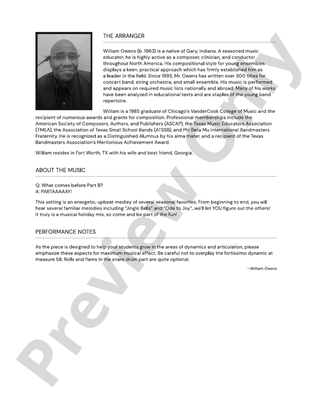 Holiday Party Mix – Concert Band Conductor Score & Parts (Digital Download)