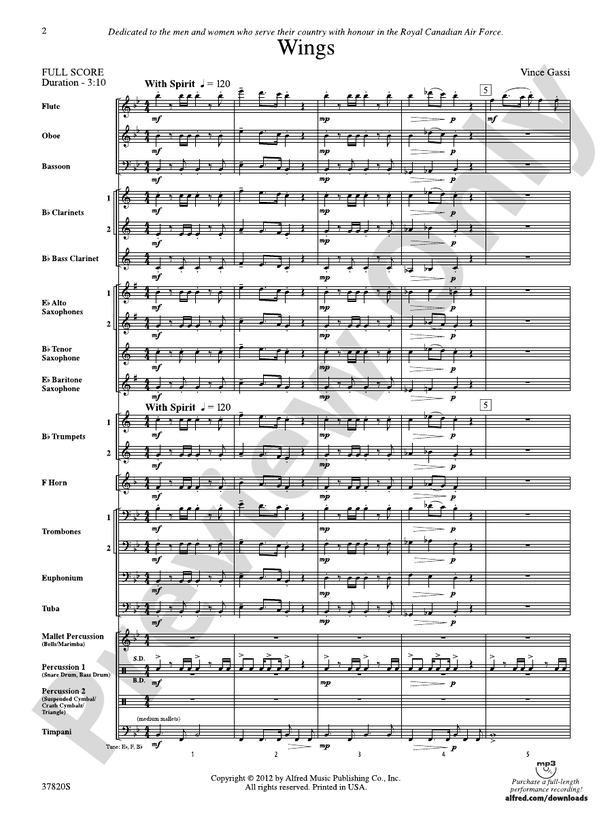 Wings - Concert Band Conductor Score & Parts (Digital Download)