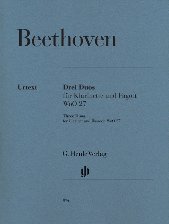 Three Duos for Clarinet and Bassoon WoO 27