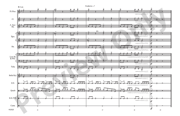 Ghostbusters (Arr. Doug Adams) – Marching Band Conductor Score & Parts (Digital Download)