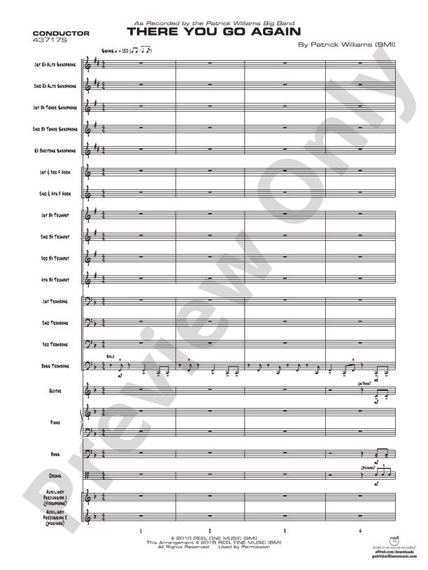 There You Go Again - Jazz Ensemble Conductor Score & Parts(Digital Download)