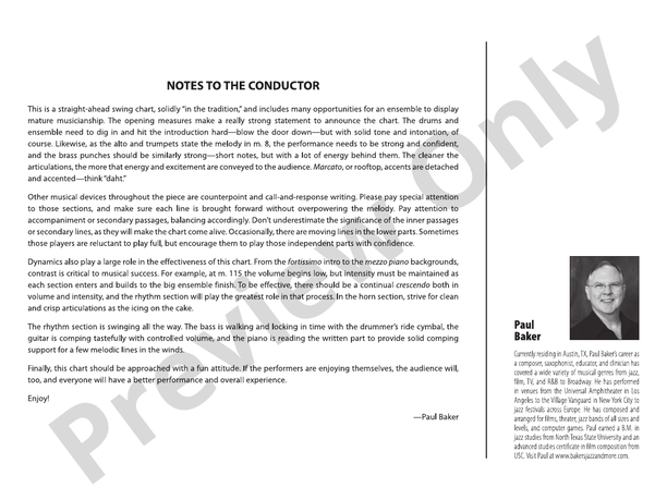 You'd Be So Nice to Come Home To (Grade 2) – Jazz Ensemble Conductor Score & Parts (Digital Download)