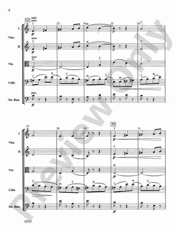Andantino (from Symphony No. 4) – String Orchestra Conductor Score & Parts (Digital Download)