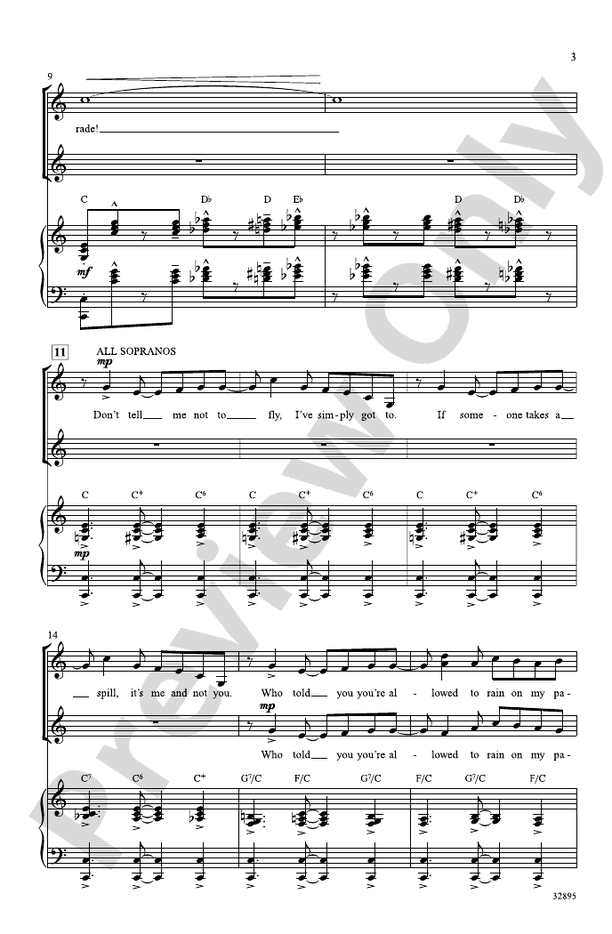 Don't Rain on My Parade (from the musical Funny Girl) – SSA Choral Octavo (Digital Download)