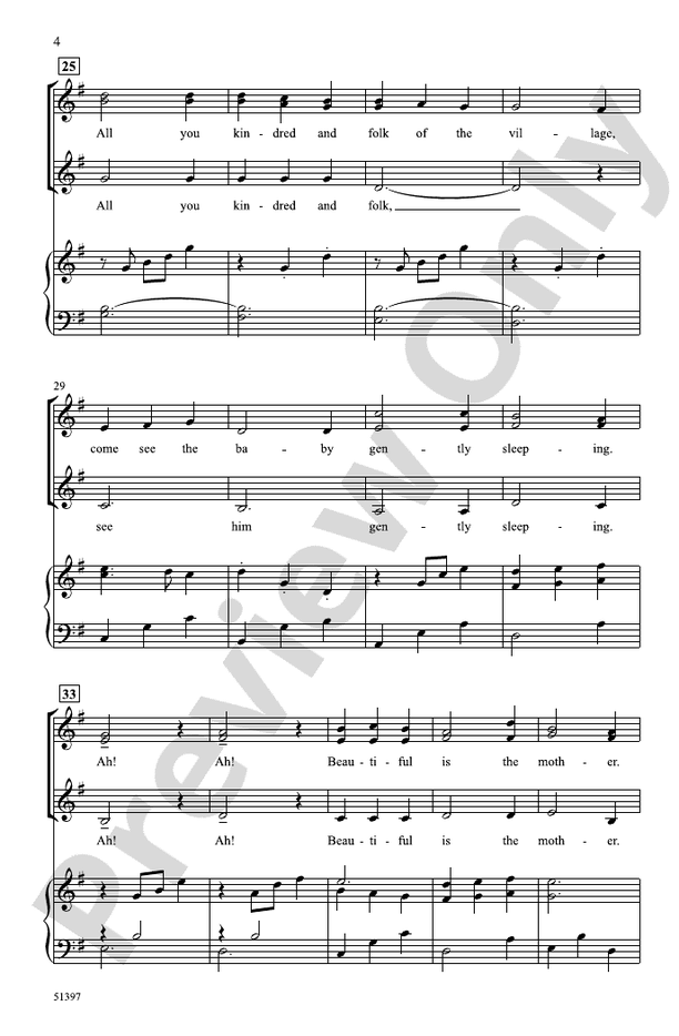 Bring a Torch, Jeanette, Isabella - SSA Choral Octavo (Digital Download)