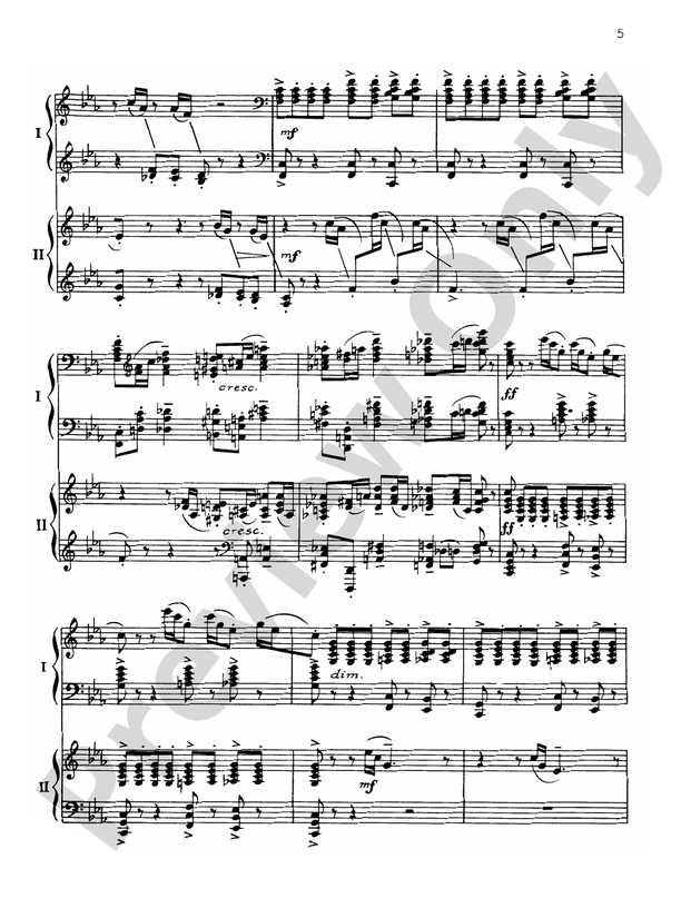 Symphonic Dances, Opus 45 - I. Non Allegro - 2 Pianos, 4 Hands (Digital Download)