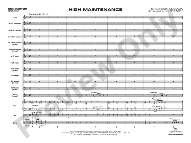 High Maintenance - Jazz Ensemble Conductor Score & Parts(Digital Download)