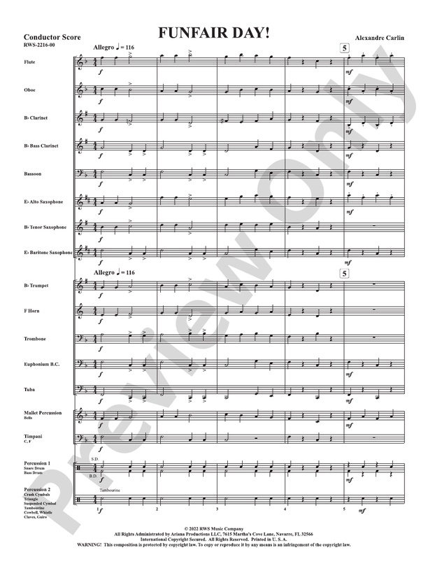 Funfair Day! - Concert Band Conductor Score & Parts (Digital Download)