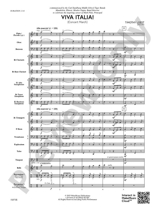 Viva Italia! - Concert Band Conductor Score & Parts(Digital Download)