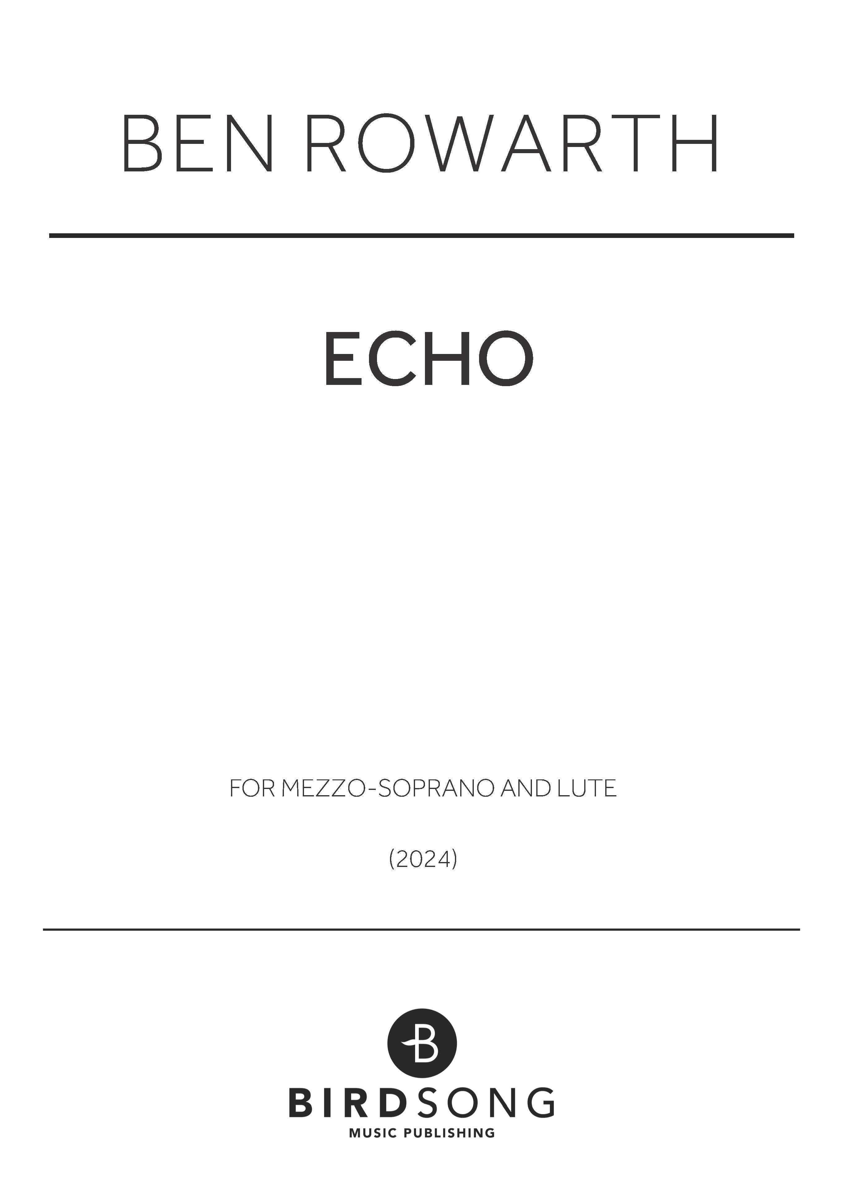 Echo - Voice/Piano (Digital Download)