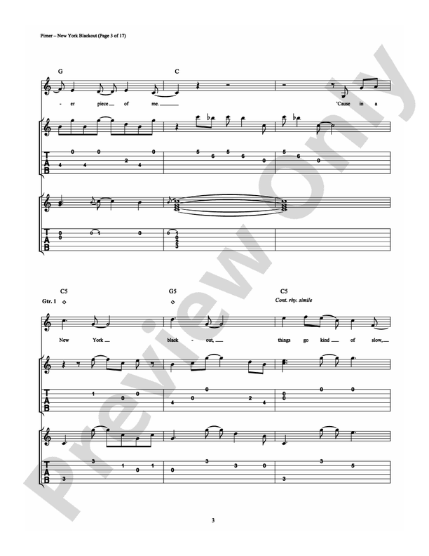 New York Blackout - Guitar TAB (Digital Download)
