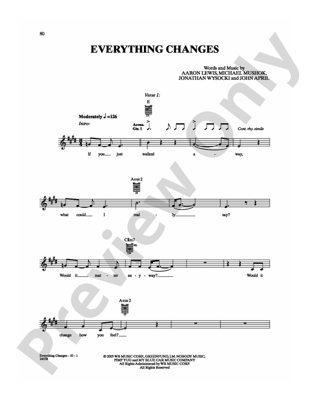 Everything Changes - Guitar TAB (Digital Download)