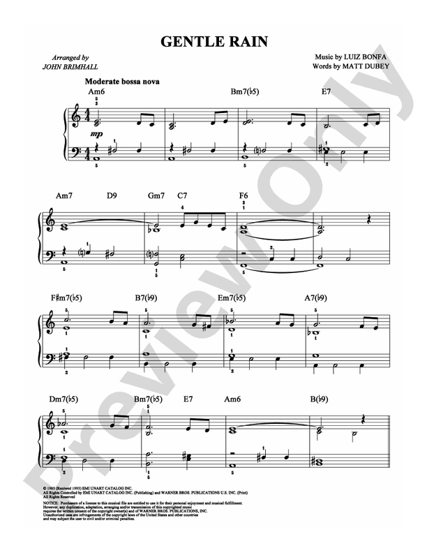 Gentle Rain - Arr. John Brimhall - Easy Piano (Digital Download)