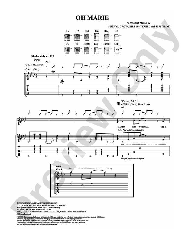 Oh Marie - Guitar TAB (Digital Download)
