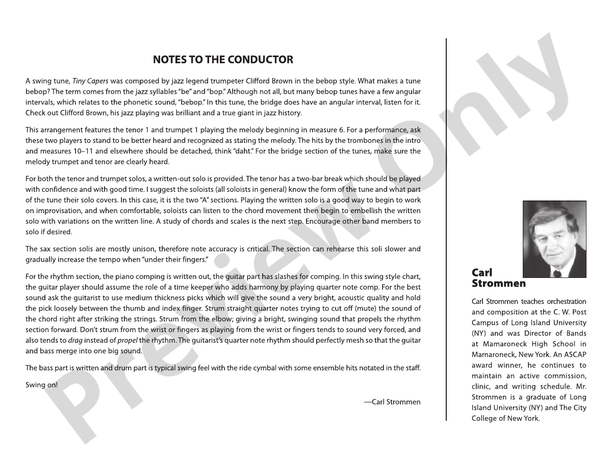 Tiny Capers - Jazz Ensemble Conductor Score & Parts(Digital Download)