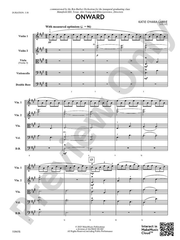 Onward - String Orchestra Conductor Score & Parts (Digital Download)
