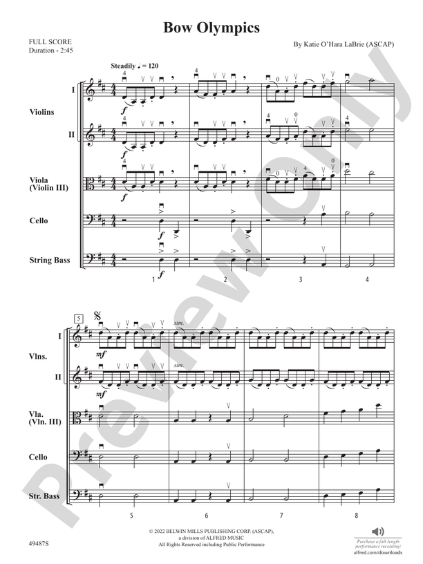 Bow Olympics - String Orchestra Conductor Score & Parts (Digital Download)