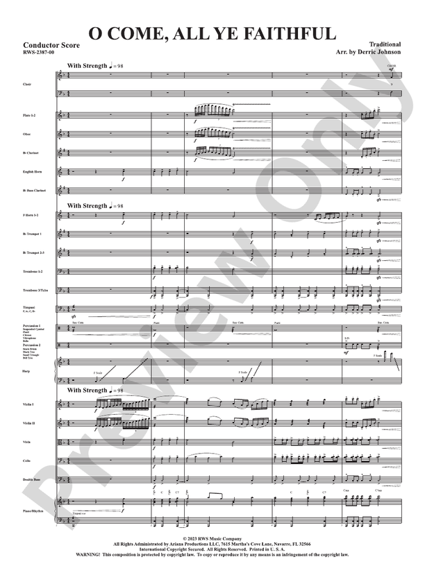 O Come, All Ye Faithful - Full Orchestra Conductor Score & Parts (Digital Download)