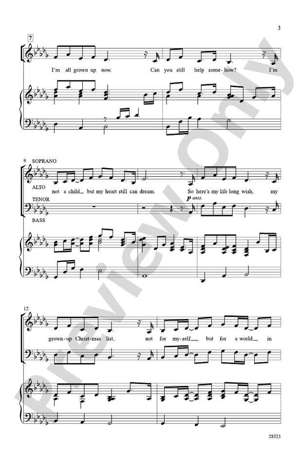 Grown-Up Christmas List - Arr. Greg Gilpin – SATB Choral Octavo (Digital Download)