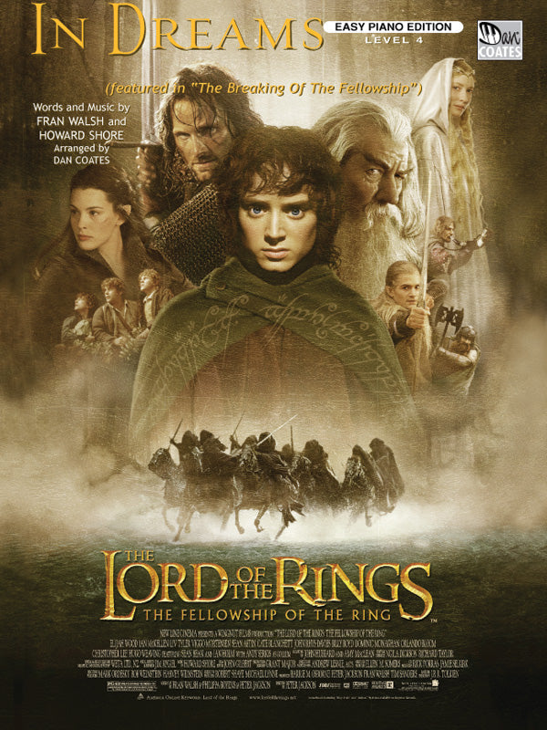 IN DREAMS EASY PIANO LORD OF THE RINGS ARR COATE