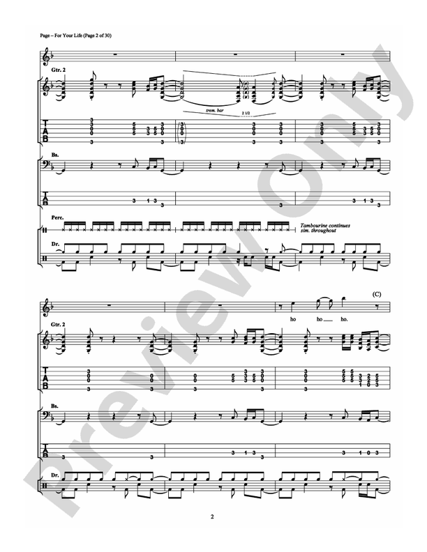 For Your Life - Guitar TAB (Digital Download)