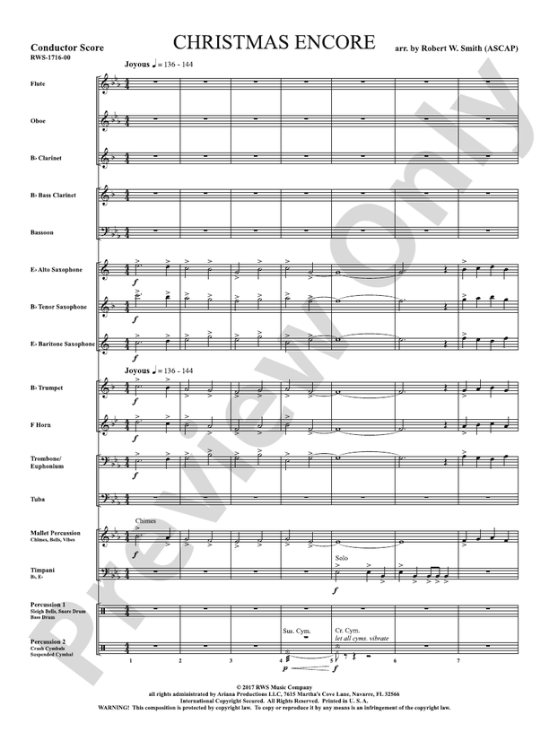 Christmas Encore - Concert Band Conductor Score & Parts (Digital Download)
