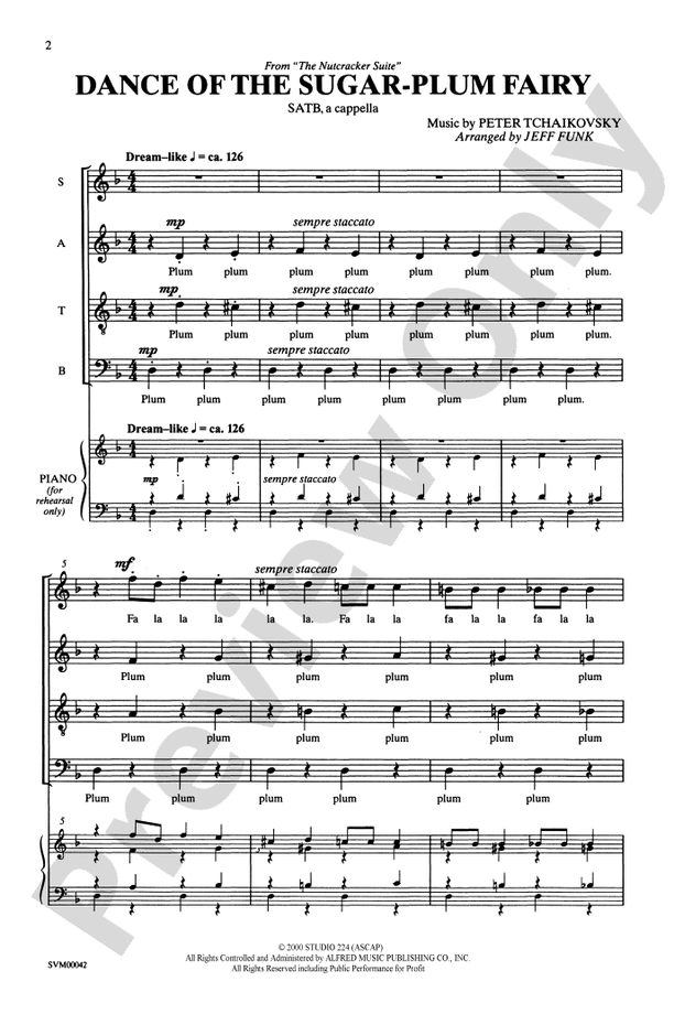 Dance of the Sugar-Plum Fairy (from The Nutcracker Suite) – SATB, a cappella Choral Octavo (Digital Download)