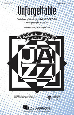 Unforgettable - Irving Gordon - Kirby Shaw Hal Leonard ShowTrax CD CD
