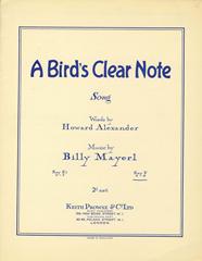 A Bird's Clear Note - F Major Vocal/Piano (Digital Download)