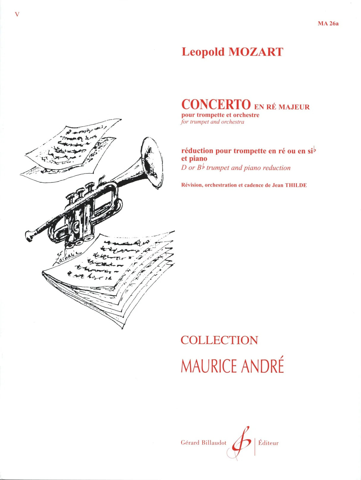 Concerto in D for Trumpet & Piano - Leopold Mozart - Billaudot Editeur