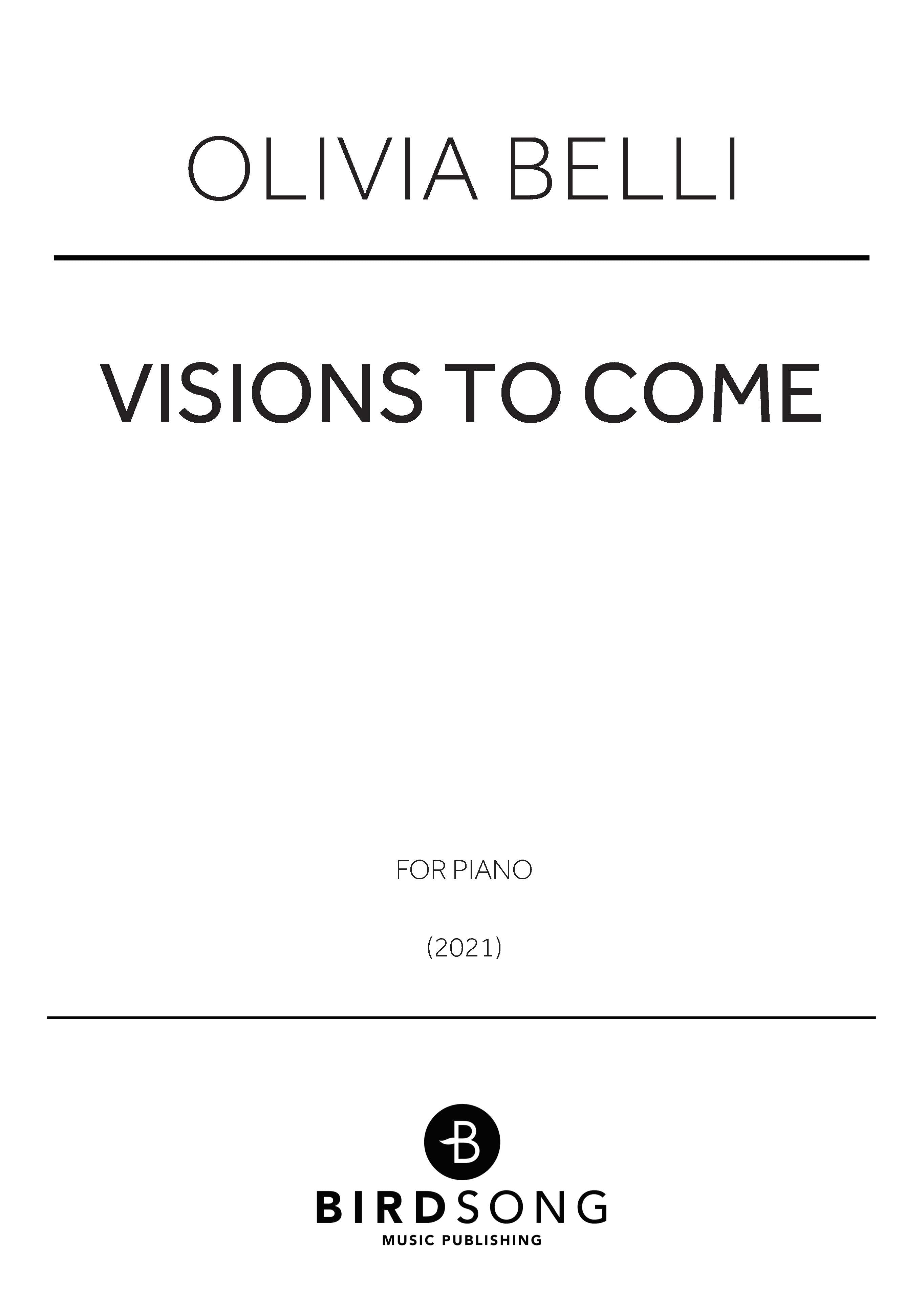 Belli - Visions To Come - Piano Solo (Digital Download)