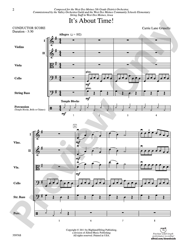 It's About Time! – String Orchestra Conductor Score & Parts (Digital Download)
