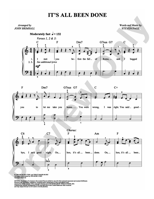 It's All Been Done - Arr. John Brimhall - Easy Piano (Digital Download)