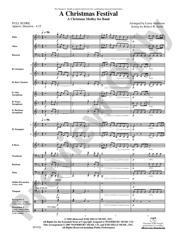 A Christmas Festival (Grade 2) - Concert Band Conductor Score & Parts (Digital Download)