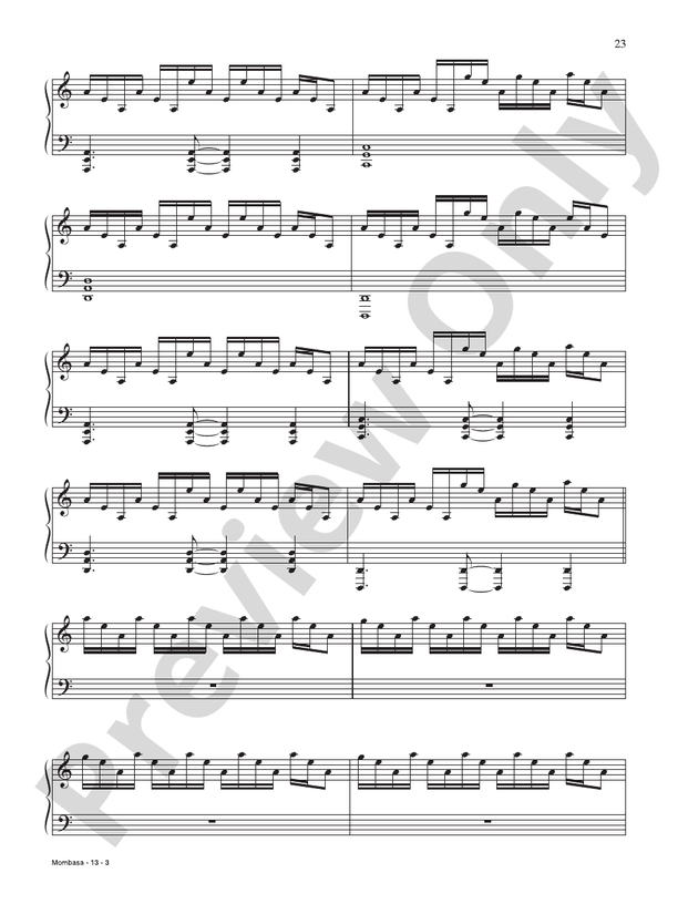 Mombasa (from "Inception") - Piano (Digital Download)