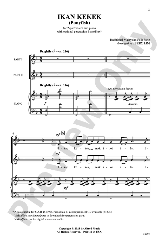 Ikan Kekek - 2 Part Treble Choral Octavo (Digital Download)
