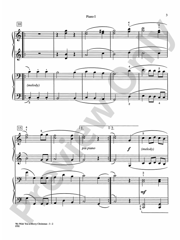 We Wish You a Merry Christmas - 2 Pianos, 8 Hands (Digital Download)