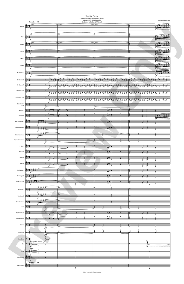 For Sir David - Concert Band Conductor Score & Parts (Digital Download)