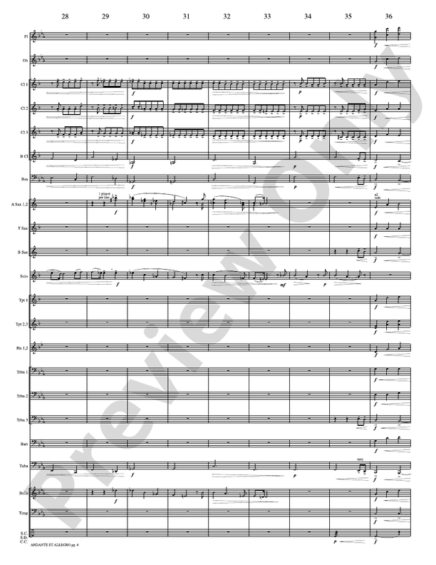 Andante et Allegro (Solo Trumpet and Concert Band) - Concert Band Conductor Score & Parts (Digital Download)
