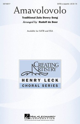 Amavolovolo - SATB Rudolf de Beer Hal Leonard Choral Score Octavo