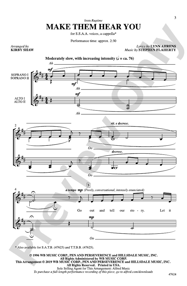 Make Them Hear You – SSA, a cappella Choral Octavo (Digital Download)