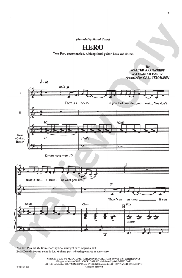 Hero - 2-Part Choral Octavo (Digital Download)